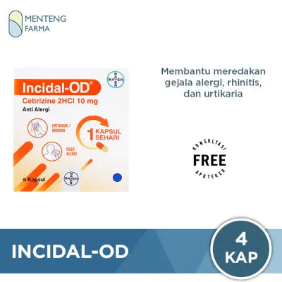 Incidal-OD 4 Kapsul - Obat Alergi Rhinitis Urtikaria