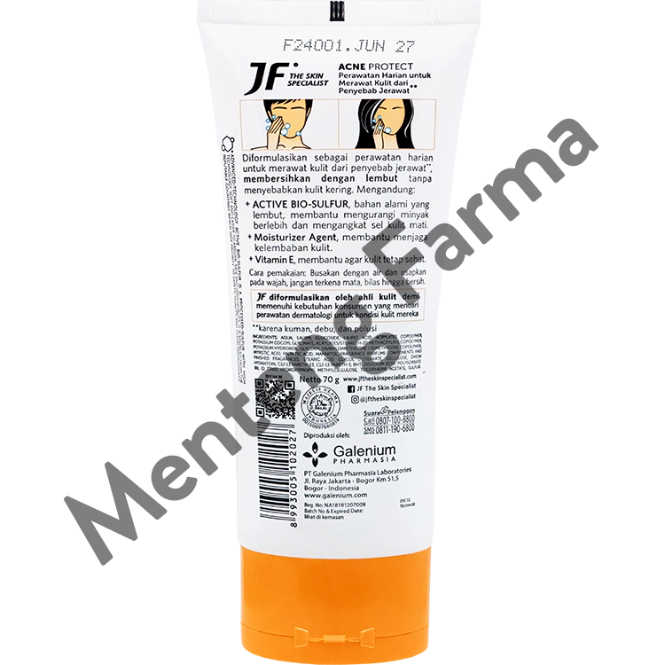 JF Acne Protect Care Facial Foam 70 Gr - Pembersih Wajah Kulit Berjerawat