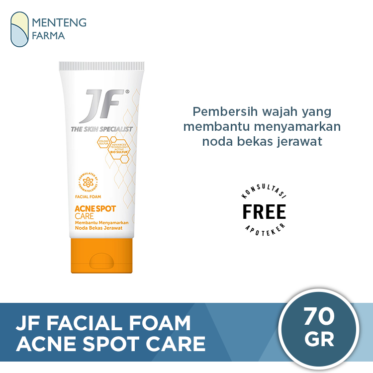 JF Acne Spot Care Facial Foam 70 Gr - Menyamrkan Bekas Jerawat