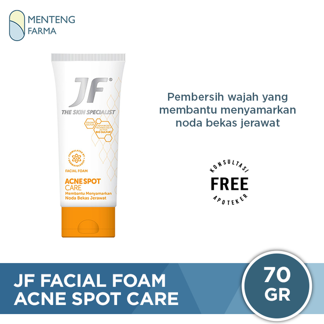 JF Acne Spot Care Facial Foam 70 Gr - Menyamrkan Bekas Jerawat