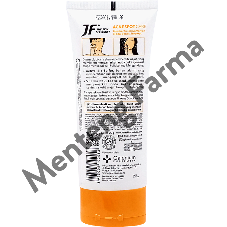 JF Acne Spot Care Facial Foam 70 Gr - Menyamrkan Bekas Jerawat