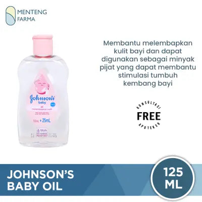 Johnson's Baby Oil 125 mL - Melembabkan Kulit & Minyak Pijat Bayi