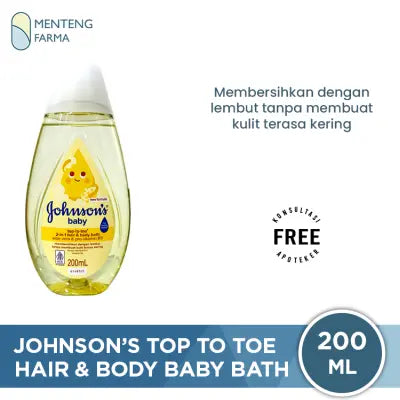 Johnson's Baby Top To Toe Hair & Body Baby Bath 200 mL - Melembabkan Kulit Bayi