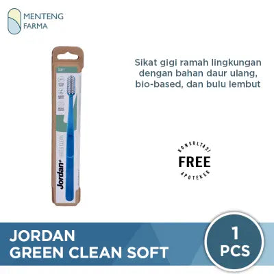 Jordan Oral Care Green Clean Soft - Sikat Gigi Dewasa Lembut
