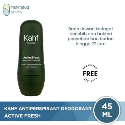 Kahf Active Fresh Antiperspirant Deodorant 45 mL - Melawan Bakteri Penyebab Bau Badan