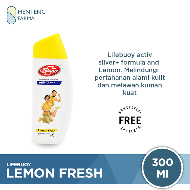 Lifebuoy Sabun Mandi Cair Lemon Fresh 300 ML - Sabun Antibakteri ActivSilver dan Lemon