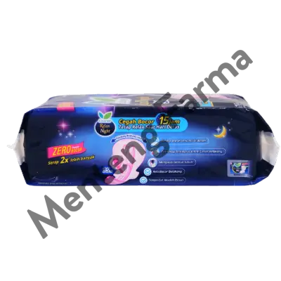 Laurier Relax Night Wing 35cm 18 Pads - Pembalut Malam Wings 35 Cm