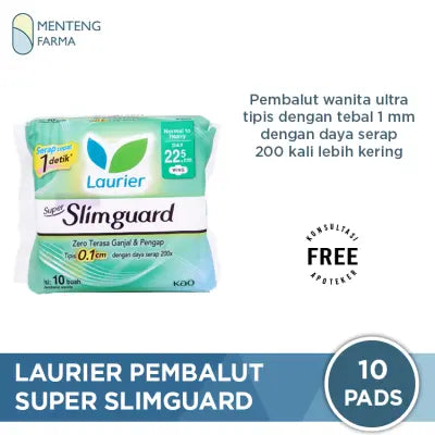 Laurier Super Slim Guard 22.5cm 10 Pads - Pembalut Super Tipis
