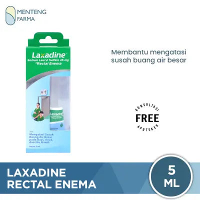 Laxadine Rectal Enema 5 mL - Krim Gel Pencahar, Sembelit, Konstipasi, Sulit BAB