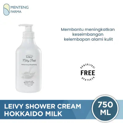 Leivy Shower Cream Hokkaido Milk 750 mL - Sabun Mandi dengan Susu Hokkaido