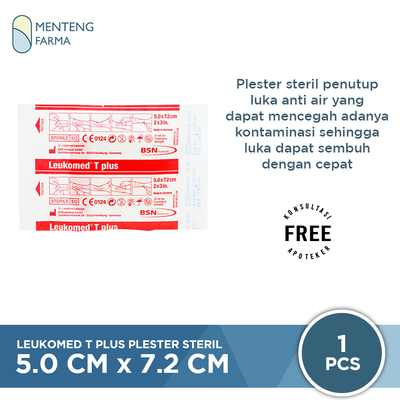 Leukomed T Plus Plaster Steril 5 CM x 7.2 CM - Plaster Luka Tahan Air - Menteng Farma