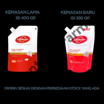 Lifebuoy Sabun Mandi Cair Refill Total 10 380 gr - Sabun Antibakteri ActivSilver
