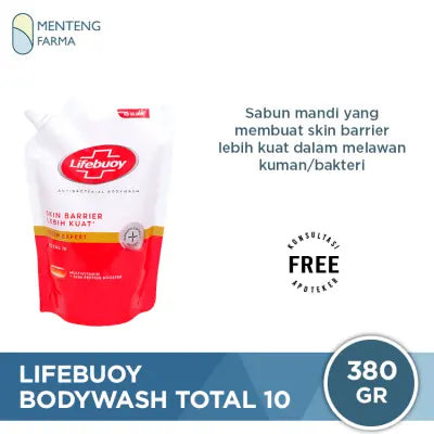 Lifebuoy Sabun Mandi Cair Refill Total 10 380 gr - Sabun Antibakteri ActivSilver