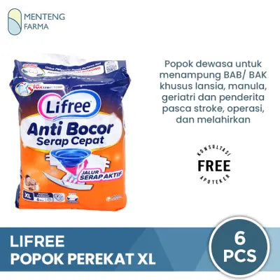 Lifree Popok Perekat XL6 - Popok Perekat Dewasa Anti Bocor