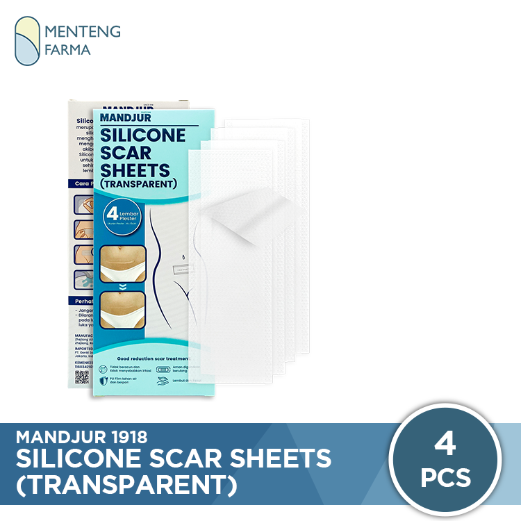 Silicone Scar Sheets Mandjur - Plaster penghilang bekas luka keloid - Transparant