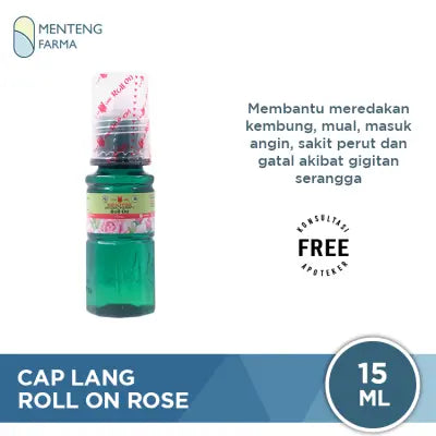 Minyak Eucalyptus Aromatherapy Cap Lang Roll On Rose 15 mL - Pereda Kembung dan Masuk Angin