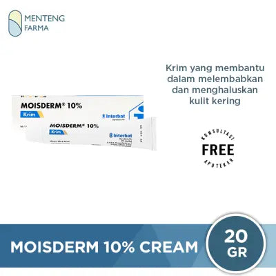 Moisderm 10% Cream 20 gr - Melembabkan dan Menghaluskan Kulit