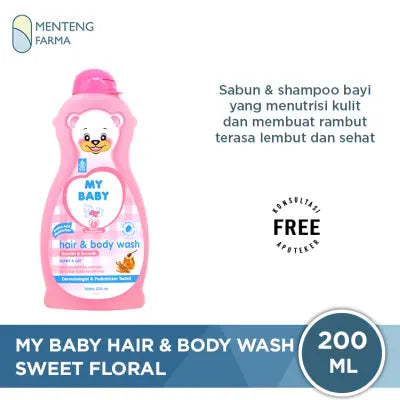 My Baby Hair & Body Wash Sweet Floral 200 mL - Shampoo dan Sabun Bayi
