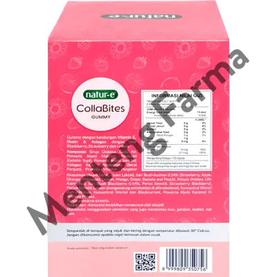 Natur-E Colla Bites 1 Sachet isi 8 Gummy - Collagen Gummy untuk Menjaga Kesehatan Kulit, Rambut, dan Kuku
