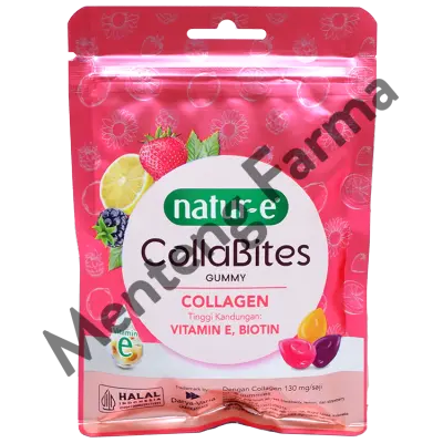 Natur-E Colla Bites 1 Sachet isi 8 Gummy - Collagen Gummy untuk Menjaga Kesehatan Kulit, Rambut, dan Kuku