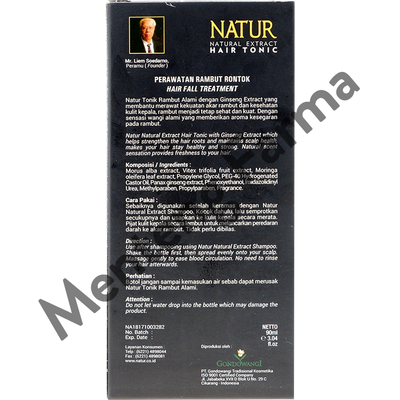 Natur Hair Tonic Ginseng Extract 90 ML - Vitamin Rambut Rontok - Menteng Farma