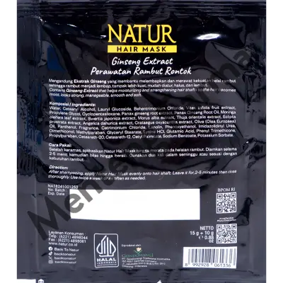 Natur Hair Mask Ginseng Extract Sachet 25 Gram - Masker Rambut untuk mencegah rambut rontok