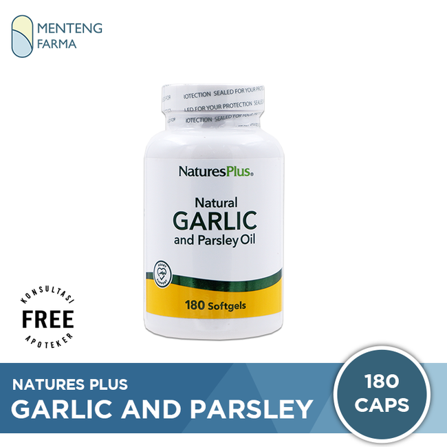 Natures Plus Garlic And Parsley Oil 180 Softgel - Anti Hipertensi - Menteng Farma