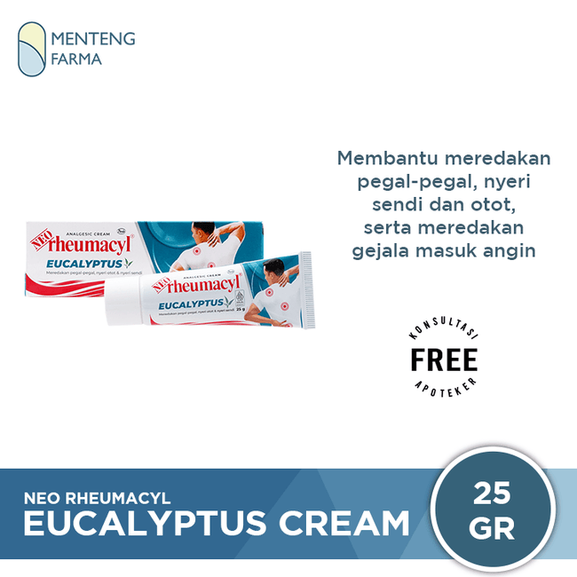 Neo Rheumacyl Eucalyptus Cream 25 Gr - Krim Analgesik Pereda Nyeri Otot dan Sendi - Menteng Farma