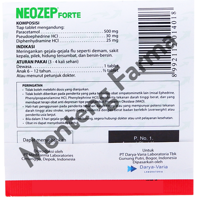 Neozep Forte - Obat Flu dan Hidung Tersumbat - Menteng Farma