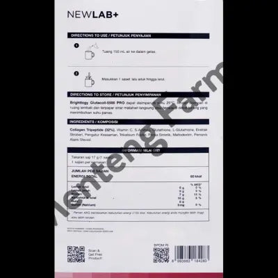 Newlab Mini Brightlogy GlutaColl 5500 PRO 7 Sachet - Membantu Kulit Lebih Cerah & Sehat
