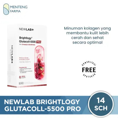 Newlab Brightlogy GlutaColl 5500 PRO 14 Sachet - Membantu Kulit Lebih Cerah & Sehat