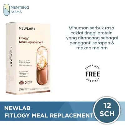 Newlab Fitlogy Meal Replacement 12 Sachet - Minuman Rasa Coklat Pengganti Makan Harian