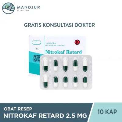 Nitrokaf Retard 2.5 mg 10 Kapsul