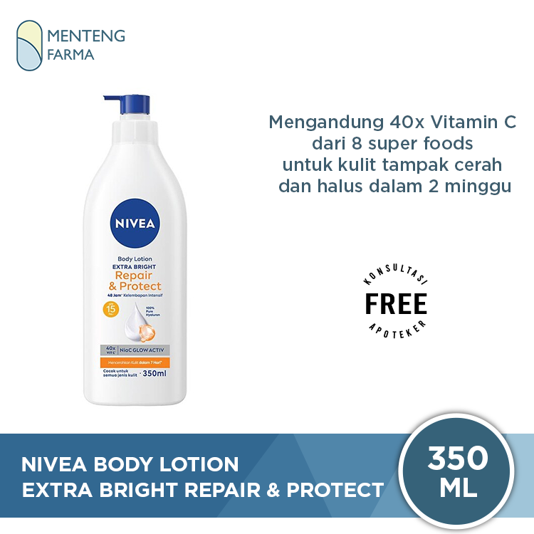 Nivea Extra Bright Repair & Protect SPF15 Body Lotion 350ml - Mencerahkan Kulit dalam 2 Minggu