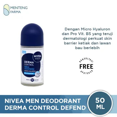 Nivea Men Derma Control Defend Anti-Perspirant Roll On 50ML - Merawat dan Memperkuat Skin Barrier Kulit Ketiak