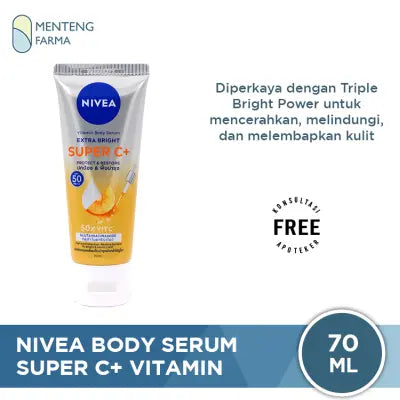 Nivea Super C+ Vitamin Body Serum 70ml - Mencerahkan Kulit Kusam