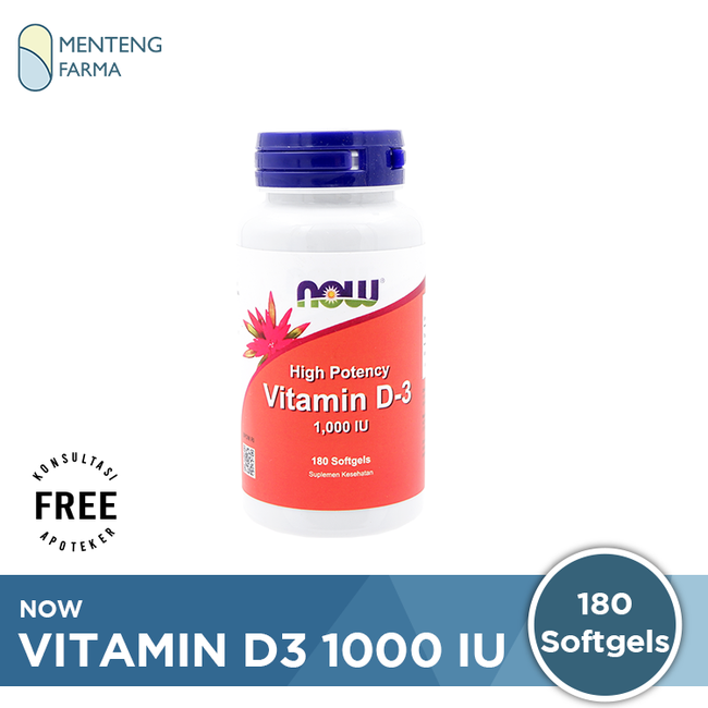 NOW Vitamin D3 1000 IU 180 Softgels - Menteng Farma