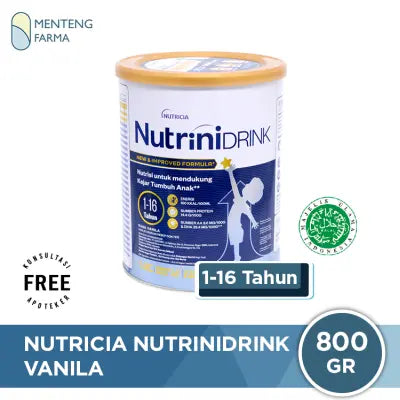 Nutricia Nutrinidrink Powder Vanila 800 gram - Susu Bubuk Formula Pertumbuhan 1 - 16 Tahun
