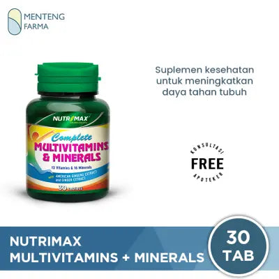Nutrimax Multivitamins + Minerals 30 Tablet - Meningkatkan Daya Tahan Tubuh