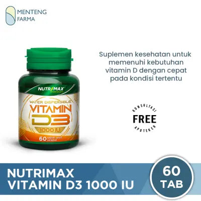 Nutrimax Vitamin D3 1000 IU 60 tablet - Suplemen Imunitas Tubuh
