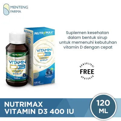 Nutrimax Vitamin D3 400 IU 120 ml - Suplemen Kesehatan Tulang Gigi Imunitas Osteoporosis