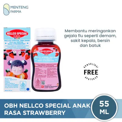 OBH Nellco Special Kids Strawberry 55 mL - Meringankan Gejala Flu Anak
