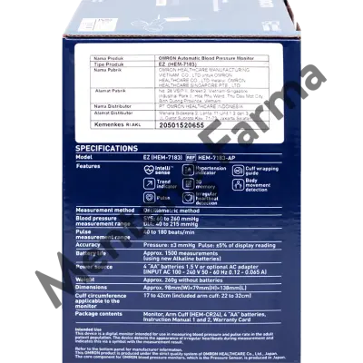 Omron Tensimeter EZ HEM-7183 - Alat Ukur Tekanan Darah