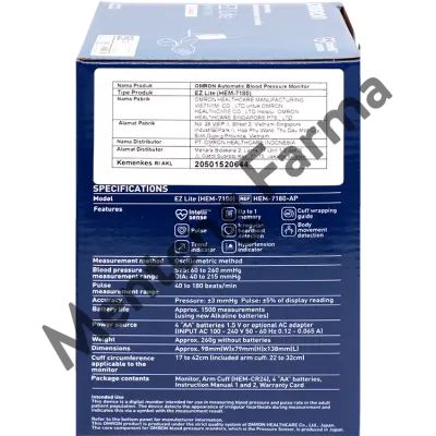 Omron Tensimeter EZ Lite HEM-7180 - Alat Ukur Tekanan Darah Digital