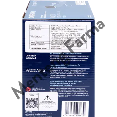 Omron Tensimeter Digital IQ BT HEM-7194T1-FL - Alat Ukur Tekanan Darah Digital Dual User AFIB + Bluetooth Connect Smartphone