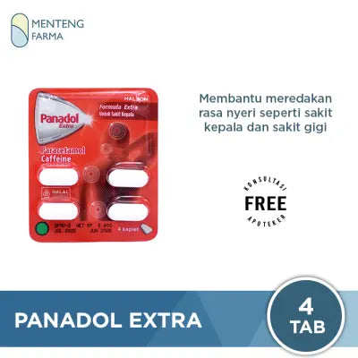 Panadol Extra 4 Tablet - Meredakan Sakit Kepala dan Sakit Gigi