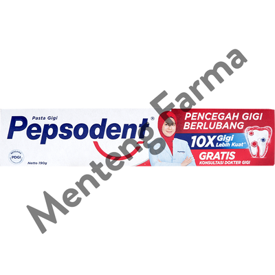 Pepsodent Pencegah Gigi Berlubang 190 Gr - Pasta Gigi dengan Perlindungan Mikro Kalsium - Menteng Farma