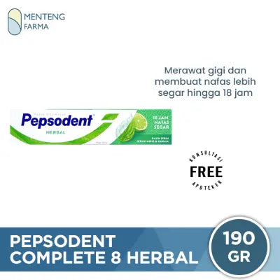 Pepsodent Herbal 190 Gr - Pasta Gigi Herbal dengan Ekstrak Daun Sirih
