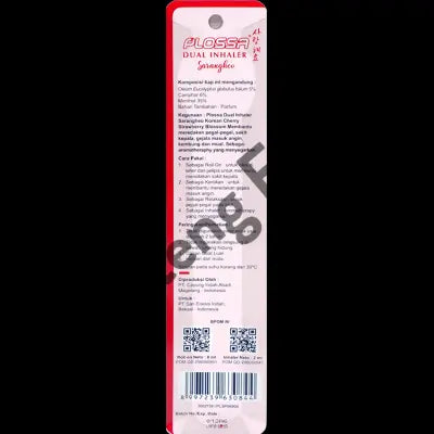 Plossa Sarangheo Dual Inhaler + Roll On - Minyak Angin Korean Cherry Stramberry Blossom