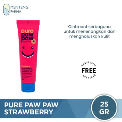 Pure Paw Paw Ointment Strawberry 25 gr - Pelembab & Salep Serbaguna